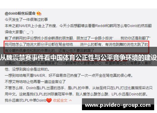 从魏震禁赛事件看中国体育公正性与公平竞争环境的建设