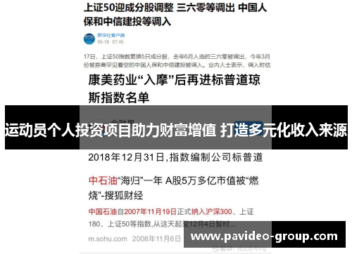 运动员个人投资项目助力财富增值 打造多元化收入来源