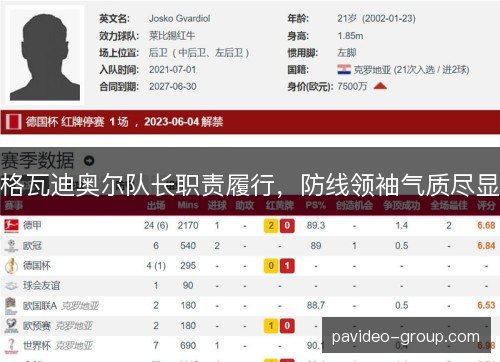格瓦迪奥尔队长职责履行，防线领袖气质尽显